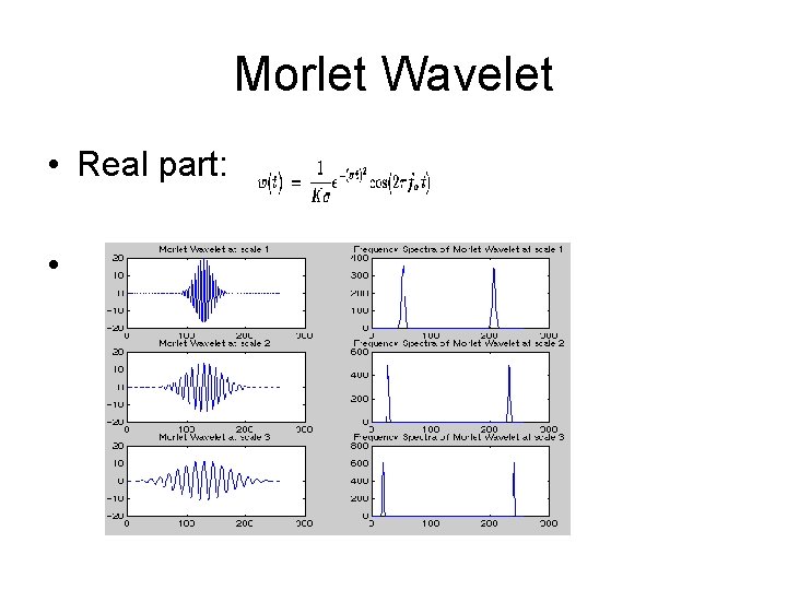 Morlet Wavelet • Real part: • 