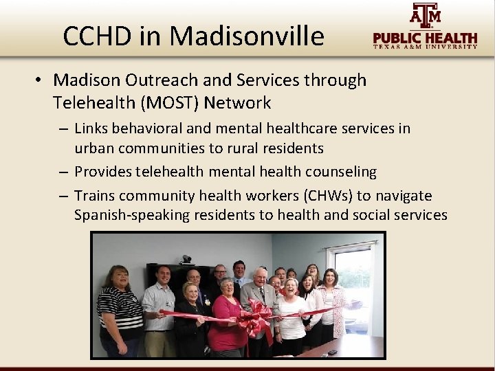 CCHD in Madisonville • Madison Outreach and Services through Telehealth (MOST) Network – Links