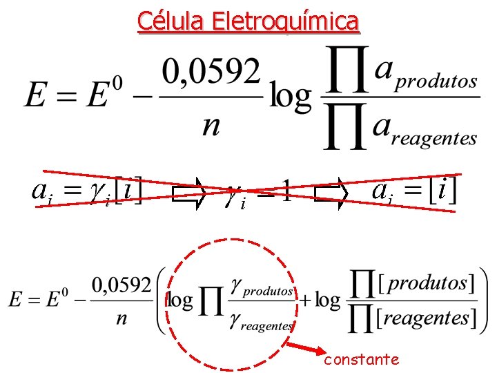 Célula Eletroquímica constante 