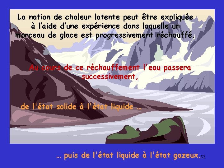 La notion de chaleur latente peut être expliquée à l’aide d’une expérience dans laquelle