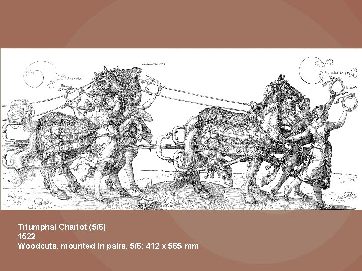 Triumphal Chariot (5/6) 1522 Woodcuts, mounted in pairs, 5/6: 412 x 565 mm 