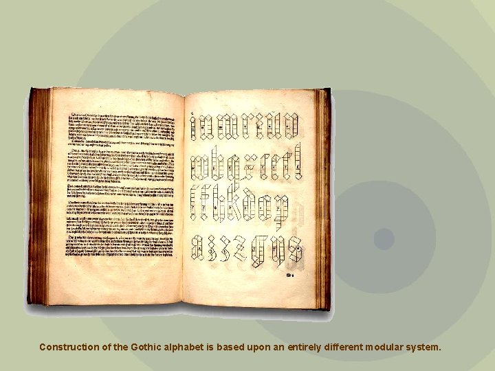 Construction of the Gothic alphabet is based upon an entirely different modular system. 