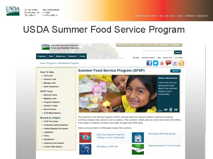 USDA Summer Food Service Program 