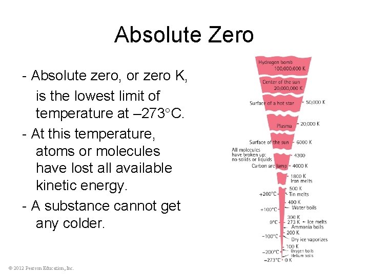 Absolute Zero - Absolute zero, or zero K, is the lowest limit of temperature