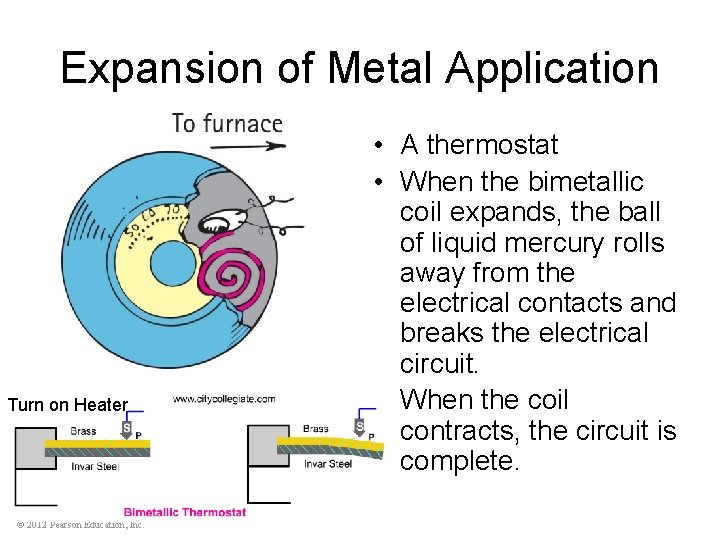 Expansion of Metal Application Turn on Heater © 2012 Pearson Education, Inc. • A
