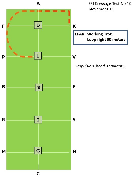 FEI Dressage Test No 10 Movement 15 A F D K LFAK Working Trot.