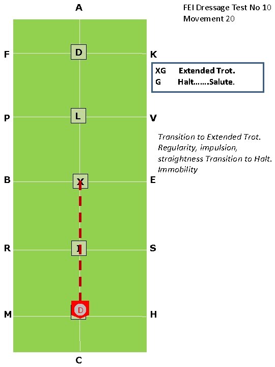 FEI Dressage Test No 10 Movement 20 A F D K XG G P