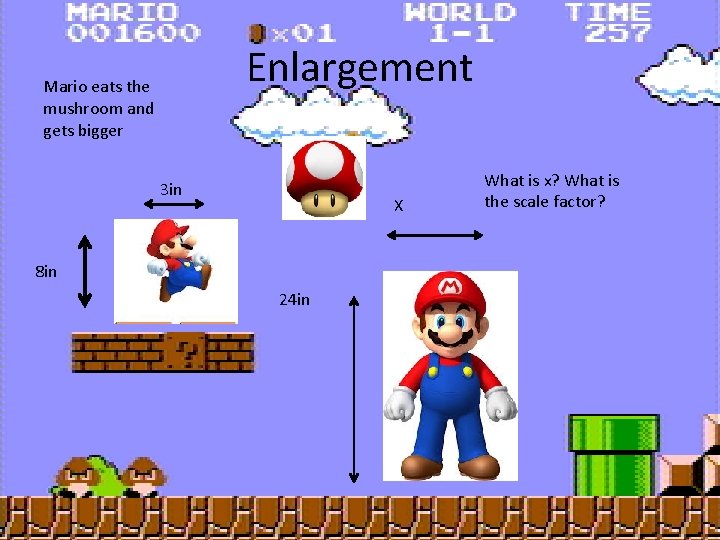 Enlargement Mario eats the mushroom and gets bigger 3 in X 8 in 24