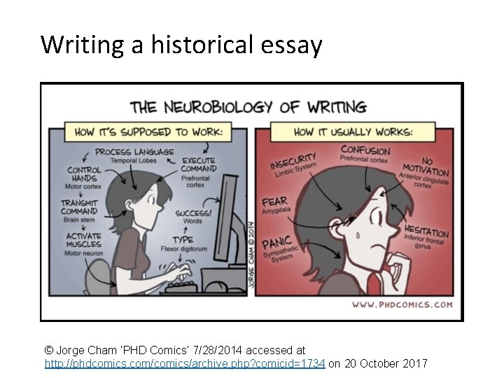 Writing a historical essay © Jorge Cham ‘PHD Comics’ 7/28/2014 accessed at http: //phdcomics.