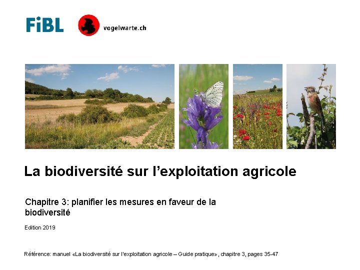 La biodiversité sur l’exploitation agricole Chapitre 3: planifier les mesures en faveur de la