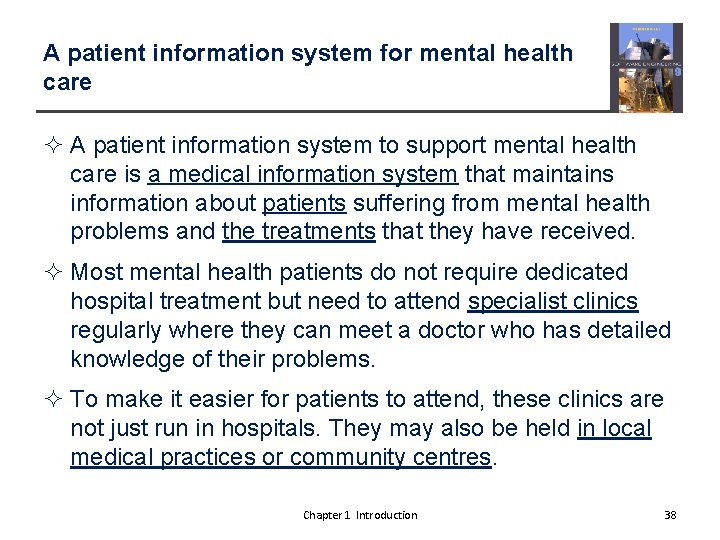 A patient information system for mental health care ² A patient information system to