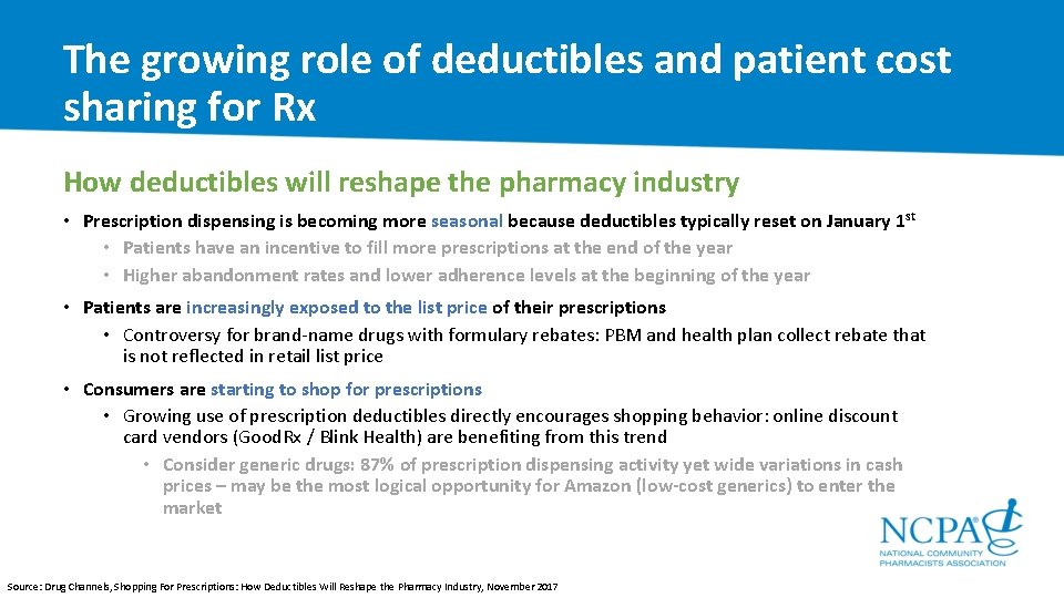 The growing role of deductibles and patient cost sharing for Rx How deductibles will