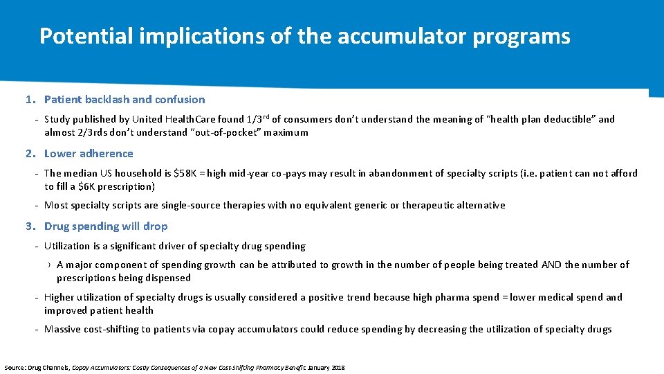 Potential implications of the accumulator programs 1. Patient backlash and confusion - Study published