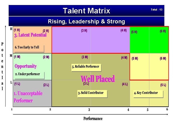 Talent Matrix Rising, Leadership & Strong Total - 13 