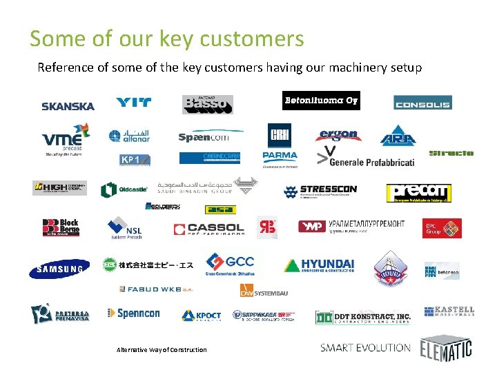 Some of our key customers Reference of some of the key customers having our