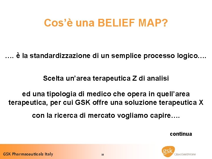 Cos’è una BELIEF MAP? …. è la standardizzazione di un semplice processo logico…. Scelta