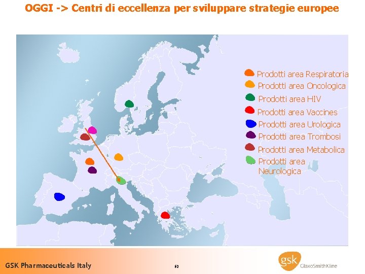 OGGI -> Centri di eccellenza per sviluppare strategie europee Prodotti area Respiratoria Prodotti area