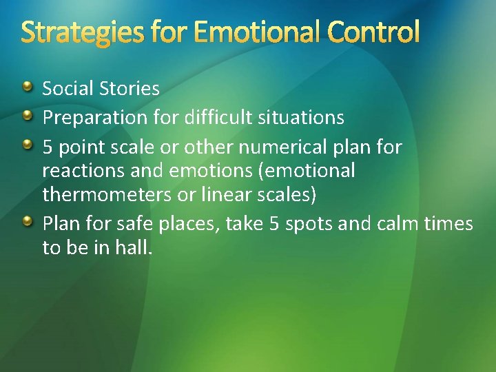 Strategies for Emotional Control Social Stories Preparation for difficult situations 5 point scale or Strategies for Emotional Control Social Stories Preparation for difficult situations 5 point scale or