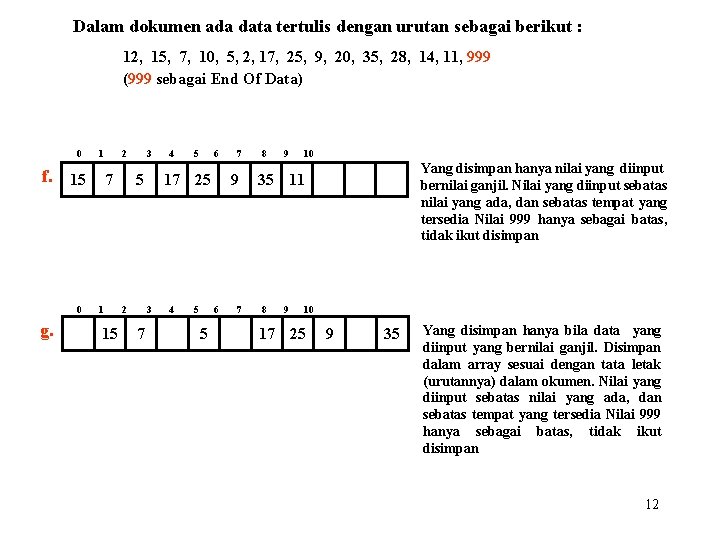 Dalam dokumen ada data tertulis dengan urutan sebagai berikut : 12, 15, 7, 10,