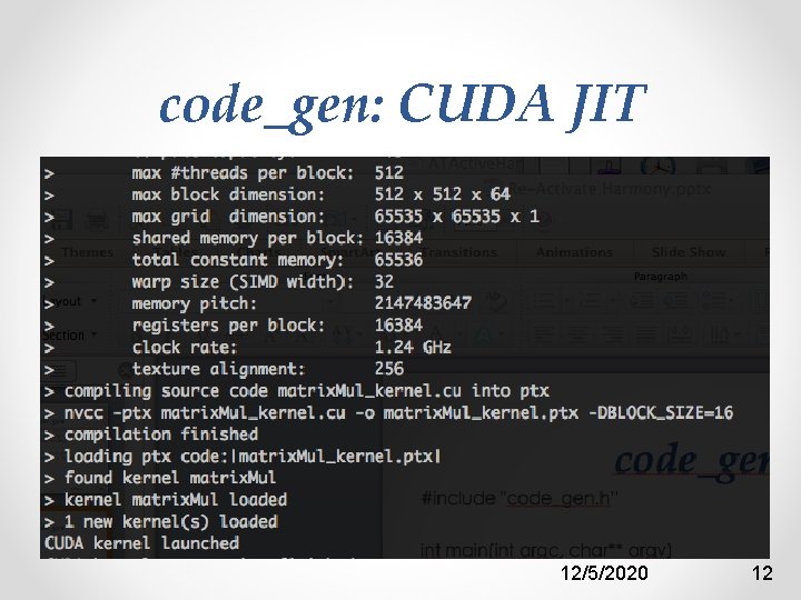 code_gen: CUDA JIT 12/5/2020 12 