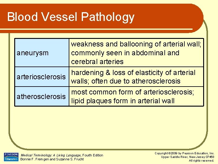 Blood Vessel Pathology aneurysm weakness and ballooning of arterial wall; commonly seen in abdominal