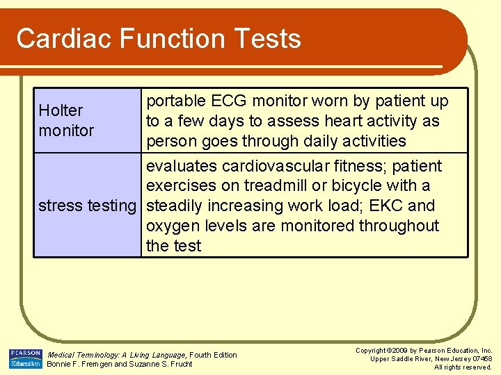 Cardiac Function Tests Holter monitor portable ECG monitor worn by patient up to a