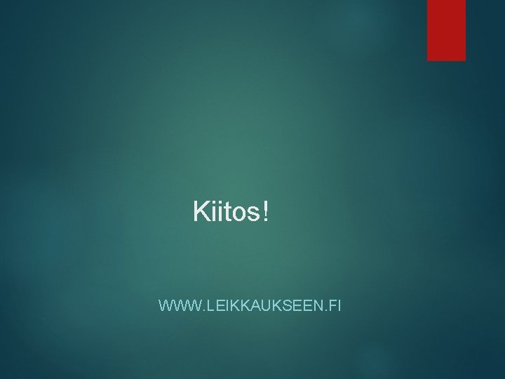 Kiitos! WWW. LEIKKAUKSEEN. FI 