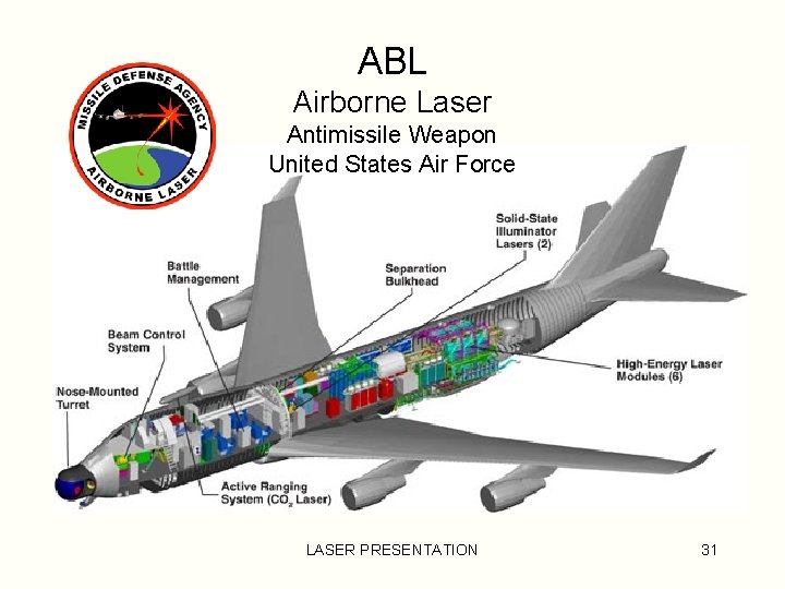 ABL Airborne Laser Antimissile Weapon United States Air Force LASER PRESENTATION 31 
