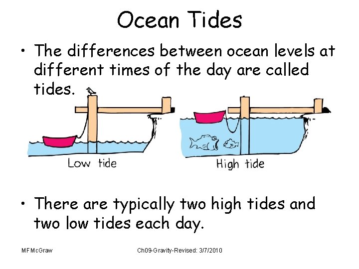 Ocean Tides • The differences between ocean levels at different times of the day