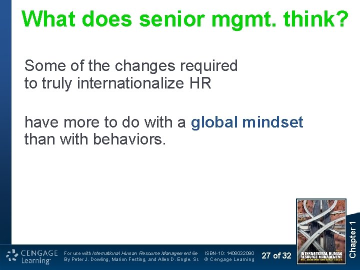 What does senior mgmt. think? Some of the changes required to truly internationalize HR