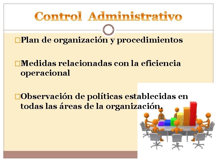 �Plan de organización y procedimientos �Medidas relacionadas con la eficiencia operacional �Observación de políticas