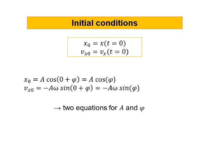 Initial conditions 