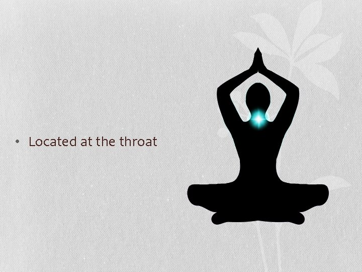 • Located at the throat • Located at the throat