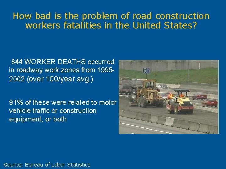 How bad is the problem of road construction workers fatalities in the United States?