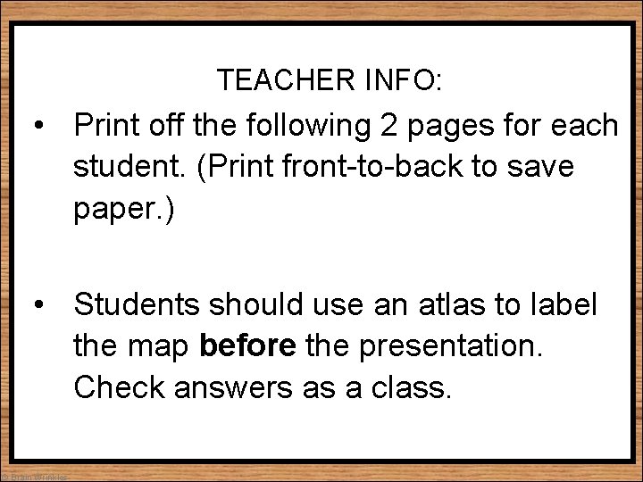 TEACHER INFO: • Print off the following 2 pages for each student. (Print front-to-back
