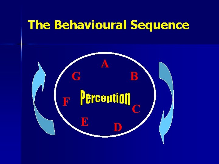 The Behavioural Sequence G A B F E C D 