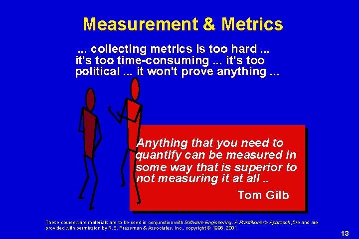 Measurement & Metrics. . . collecting metrics is too hard. . . it's too