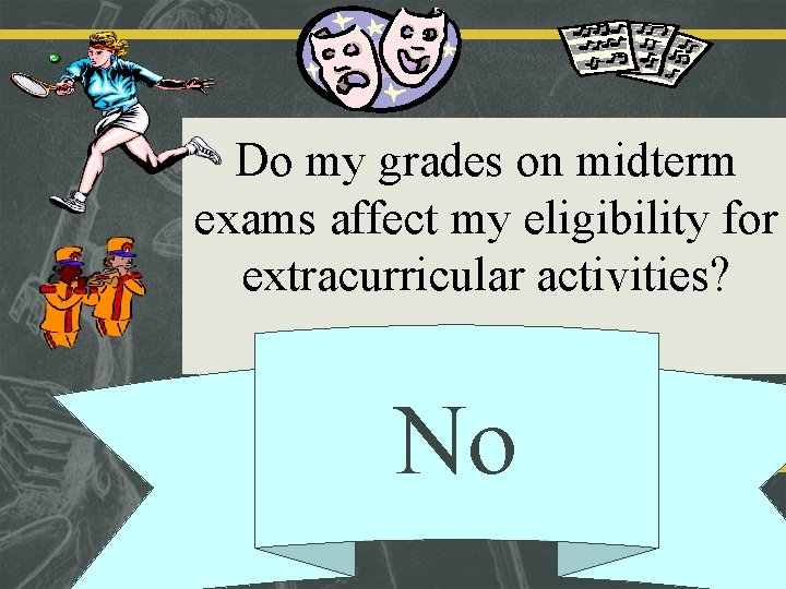 Do my grades on midterm exams affect my eligibility for extracurricular activities? No 