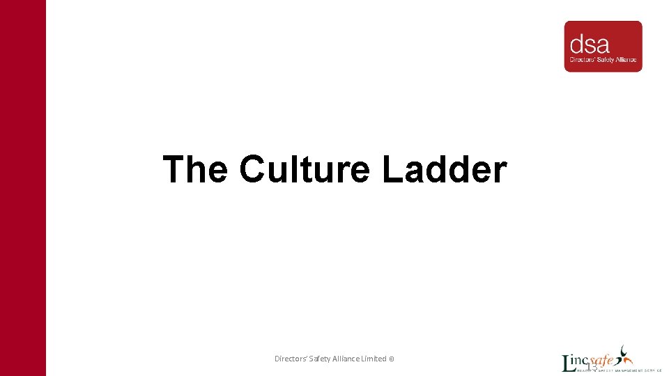 The Culture Ladder Directors’ Safety Alliance Limited © 13 