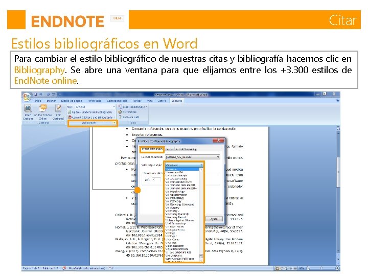 Citar Estilos bibliográficos en Word Para cambiar el estilo bibliográfico de nuestras citas y Citar Estilos bibliográficos en Word Para cambiar el estilo bibliográfico de nuestras citas y