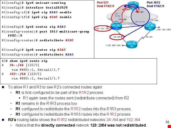 R 1(config)# ipv 6 unicast-routing R 1(config)# interface Serial 0/0/0 R 1(config-if)# ipv 6