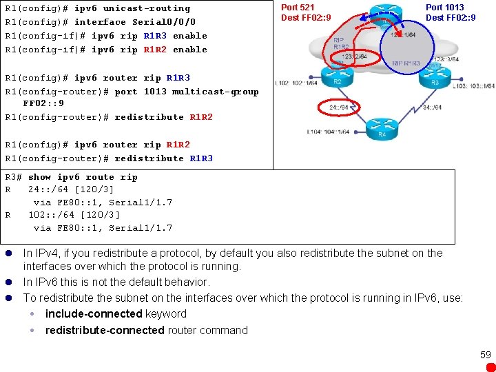 R 1(config)# ipv 6 unicast-routing R 1(config)# interface Serial 0/0/0 R 1(config-if)# ipv 6