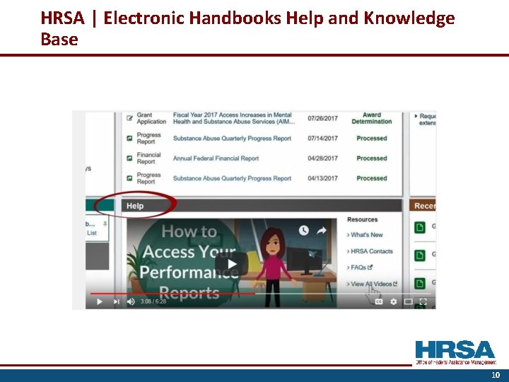 HRSA | Electronic Handbooks Help and Knowledge Base 10 