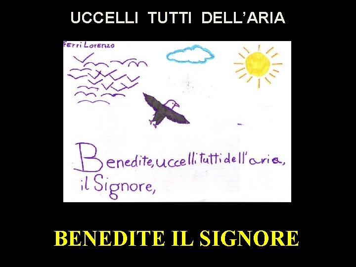 UCCELLI TUTTI DELL’ARIA BENEDITE IL SIGNORE 