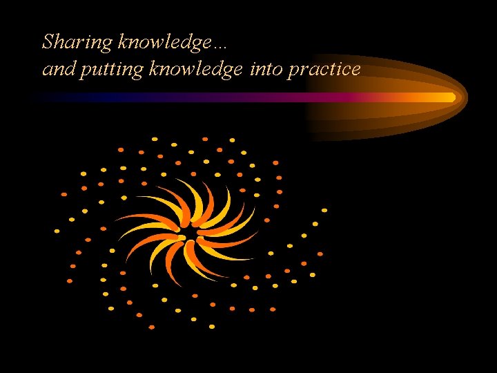 Sharing knowledge… and putting knowledge into practice 