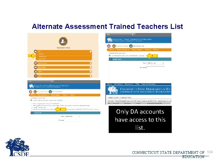 Alternate Assessment Trained Teachers List 2 1 3 Only DA accounts have access to Alternate Assessment Trained Teachers List 2 1 3 Only DA accounts have access to