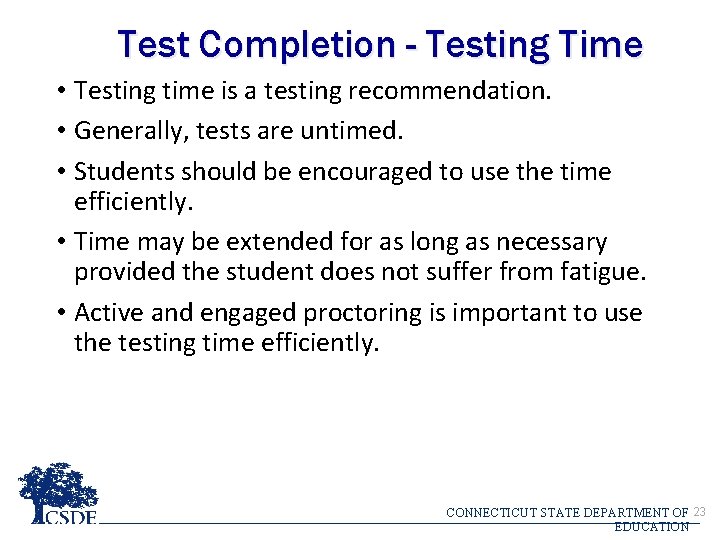 Test Completion - Testing Time • Testing time is a testing recommendation. • Generally, Test Completion - Testing Time • Testing time is a testing recommendation. • Generally,