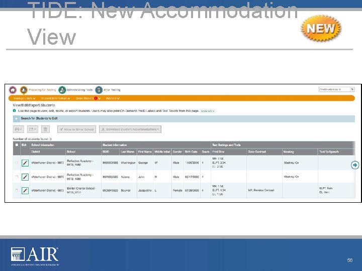 TIDE: New Accommodation View 56 TIDE: New Accommodation View 56