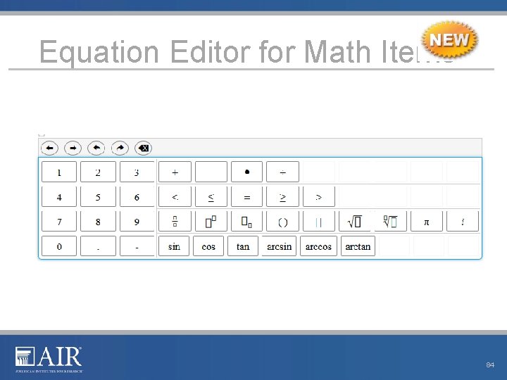Equation Editor for Math Items 84 Equation Editor for Math Items 84