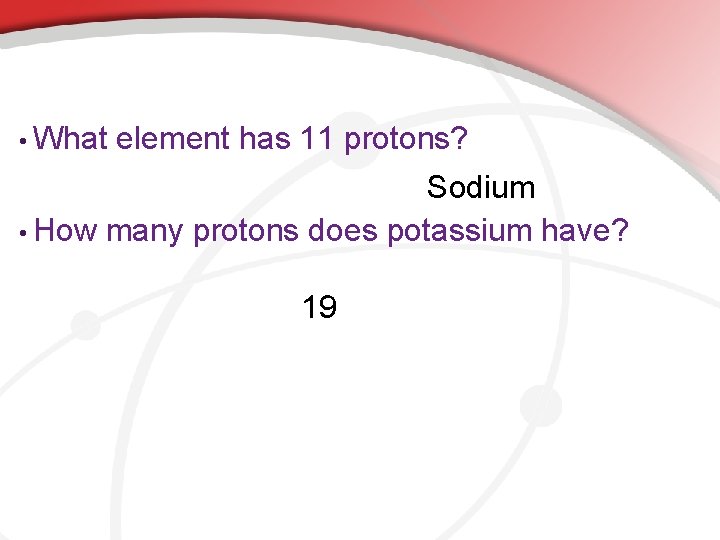 Protons 11 what has An atom